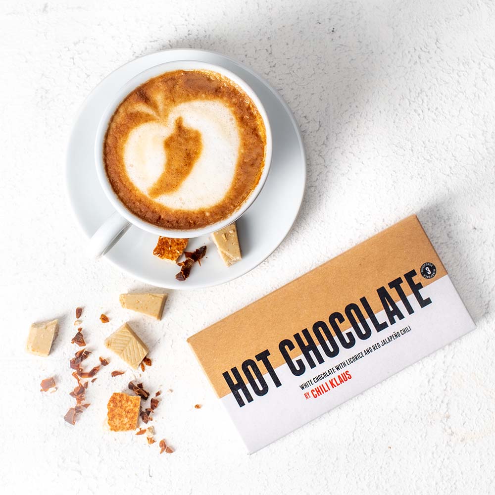 Hot Chocolate - vit choklad med lakrits & röd jalapeñochili